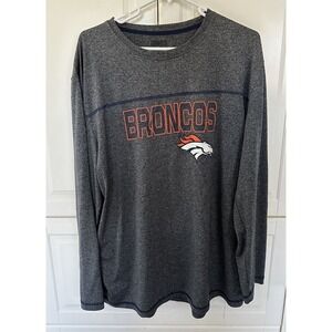 Denver Broncos long sleeve Men's  shirt XL Large Gray/Orange